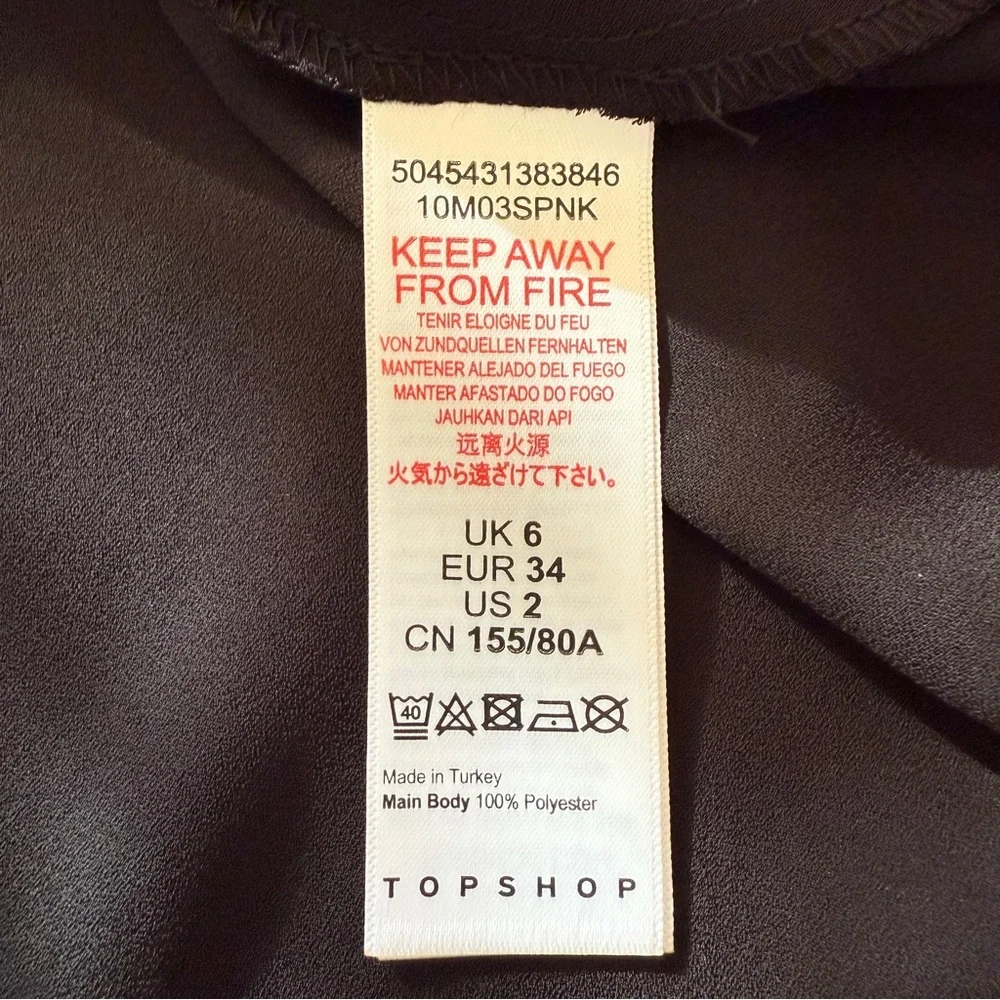 Topshop Women’s Organza‎ Floral Print Mini Dress Size 2 Lightweight